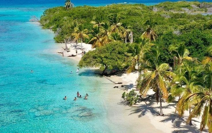 Coast of Margarita Island with white sand and turquoise water