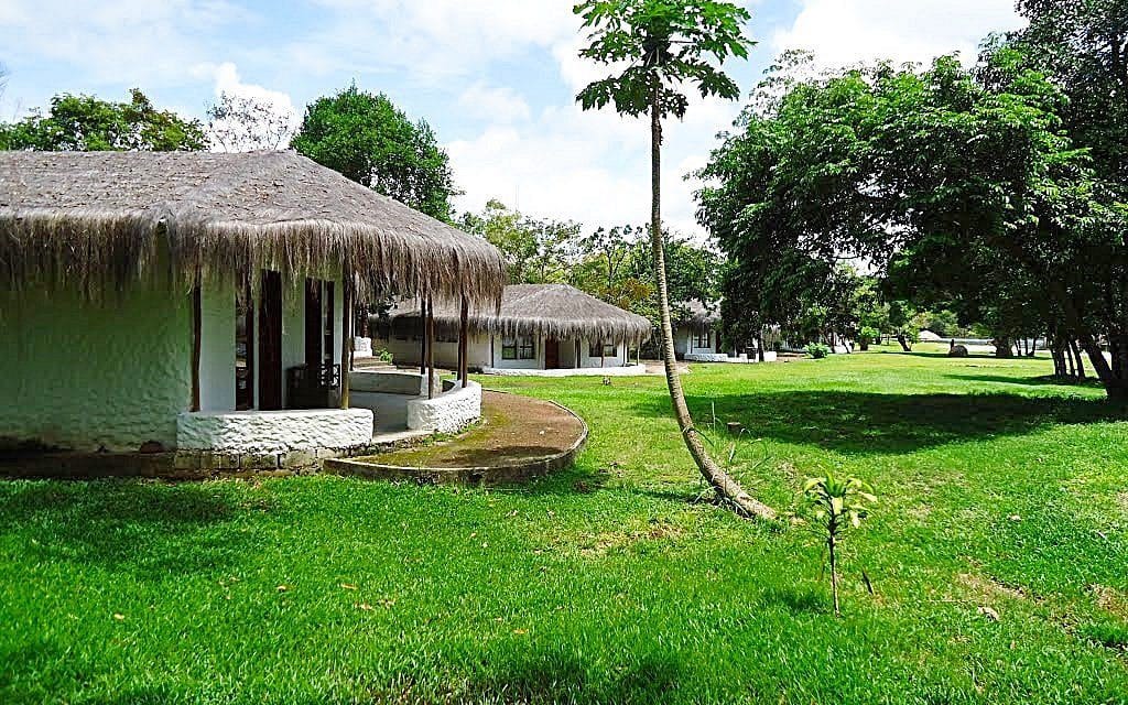 Camp on the shore of the Canaima lagoon, the departure point for Angel Falls