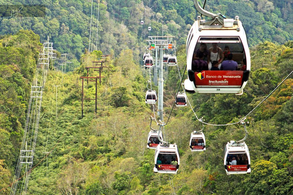 Cable car cabins above Caracas